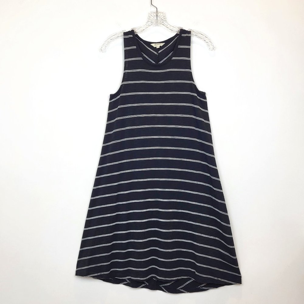 Madewell Highpoint Black White Striped Sleeveless Tank Dress, Size Small, GUC